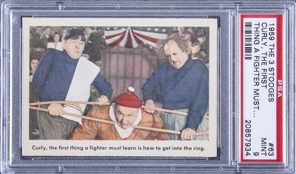 1959 Fleer "Three Stooges" #63 "Curly, The First… " – PSA MINT 9